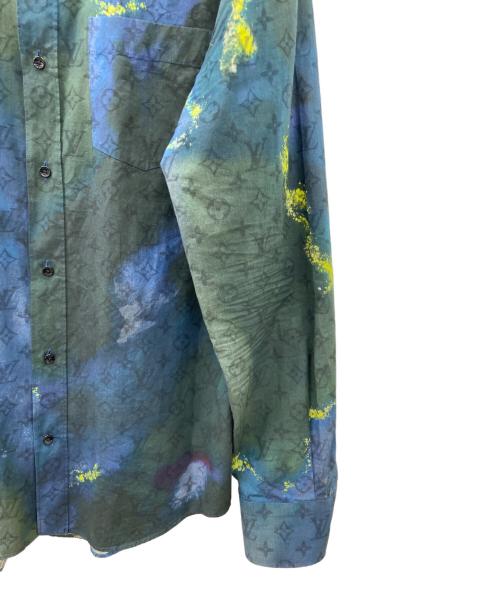 LOUIS VUITTON（ルイ ヴィトン）LOUIS VUITTON (ルイ ヴィトン) 長袖シャツ ネイビー×グリーン サイズ:Lの古着・服飾アイテム
