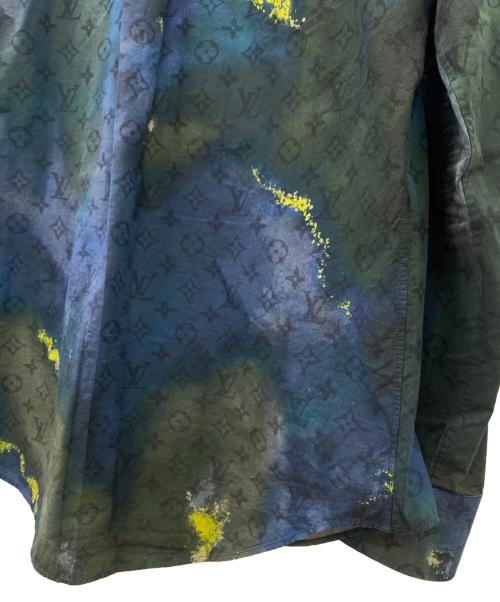 LOUIS VUITTON（ルイ ヴィトン）LOUIS VUITTON (ルイ ヴィトン) 長袖シャツ ネイビー×グリーン サイズ:Lの古着・服飾アイテム