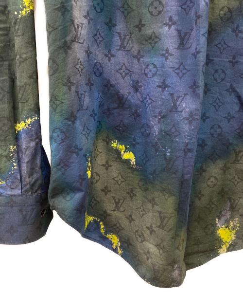 LOUIS VUITTON（ルイ ヴィトン）LOUIS VUITTON (ルイ ヴィトン) 長袖シャツ ネイビー×グリーン サイズ:Lの古着・服飾アイテム