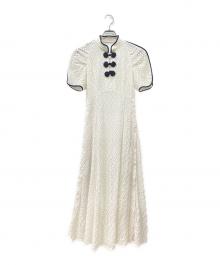 Lily Brown（リリーブラウン）の古着「ノースリーブワンピース」｜ホワイト×ネイビー