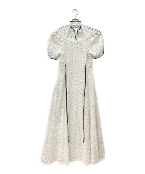 Lily Brown（リリーブラウン）Lily Brown (リリーブラウン) ノースリーブワンピース ホワイト×ネイビーの古着・服飾アイテム