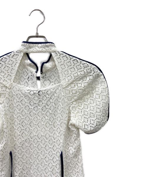 Lily Brown（リリーブラウン）Lily Brown (リリーブラウン) ノースリーブワンピース ホワイト×ネイビーの古着・服飾アイテム