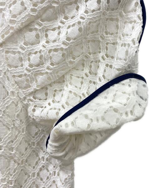 Lily Brown（リリーブラウン）Lily Brown (リリーブラウン) ノースリーブワンピース ホワイト×ネイビーの古着・服飾アイテム