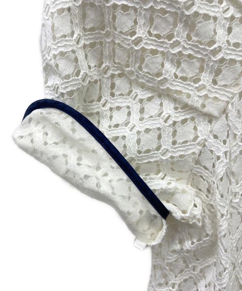 Lily Brown（リリーブラウン）Lily Brown (リリーブラウン) ノースリーブワンピース ホワイト×ネイビーの古着・服飾アイテム