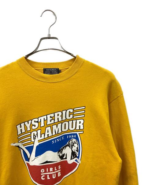 Hysteric Glamour（ヒステリックグラマー）Hysteric Glamour (ヒステリックグラマー) GIRLS CLUB SWEAT SHIRT オレンジ×ホワイト サイズ:Mの古着・服飾アイテム
