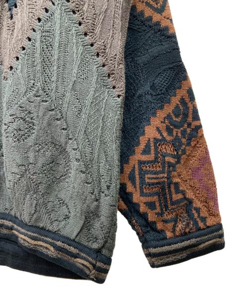 Coogi（クージー）Coogi (クージー) 厚手ニット グリーン×ブラウン サイズ:Mの古着・服飾アイテム