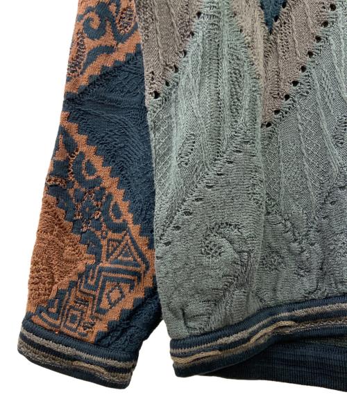 Coogi（クージー）Coogi (クージー) 厚手ニット グリーン×ブラウン サイズ:Mの古着・服飾アイテム