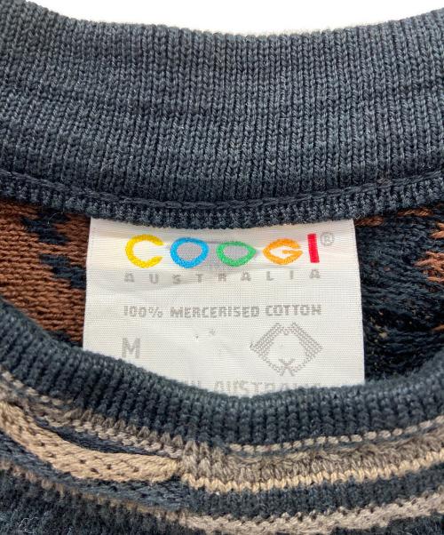 Coogi（クージー）Coogi (クージー) 厚手ニット グリーン×ブラウン サイズ:Mの古着・服飾アイテム