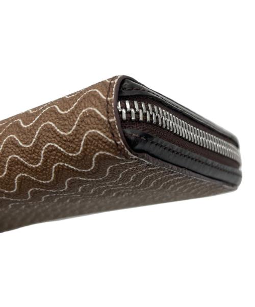 zanellato（ザネラート）zanellato (ザネラート) ラウンドファスナー財布 ブラウン×ホワイトの古着・服飾アイテム
