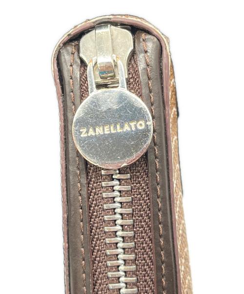 zanellato（ザネラート）zanellato (ザネラート) ラウンドファスナー財布 ブラウン×ホワイトの古着・服飾アイテム