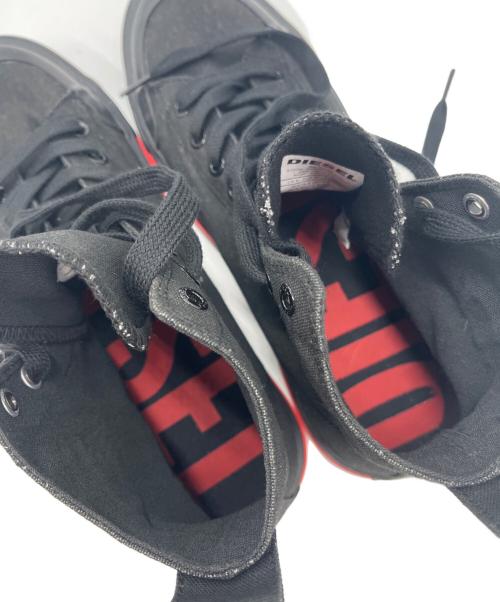 DIESEL（ディーゼル）DIESEL (ディーゼル) ハイカットスニーカー ブラック サイズ:27cmの古着・服飾アイテム