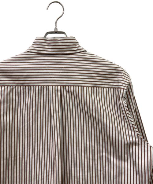 BOTTEGA VENETA（ボッテガベネタ）BOTTEGA VENETA (ボッテガベネタ) ストライプシャツ ブラウン×ホワイト サイズ:46の古着・服飾アイテム