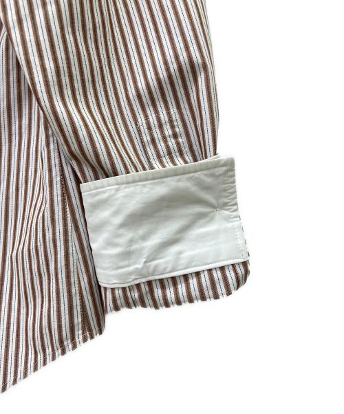 BOTTEGA VENETA（ボッテガベネタ）BOTTEGA VENETA (ボッテガベネタ) ストライプシャツ ブラウン×ホワイト サイズ:46の古着・服飾アイテム