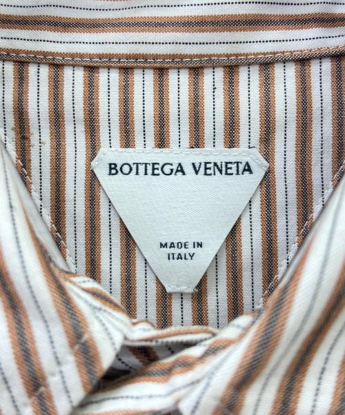 BOTTEGA VENETA（ボッテガベネタ）BOTTEGA VENETA (ボッテガベネタ) ストライプシャツ ブラウン×ホワイト サイズ:46の古着・服飾アイテム
