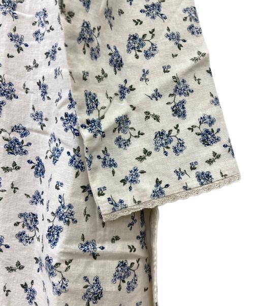 Samansa Mos2（サマンサモスモス）Samansa Mos2 (サマンサモスモス) 長袖ワンピース ホワイト×ブルー サイズ:FREE 未使用品の古着・服飾アイテム