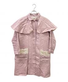 TSUHARU by samansa Mos2（ツハル バイ サマンサモスモス）の古着「レースポケットポンチョコート」｜ピンク