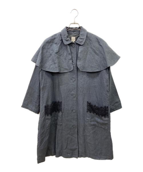 TSUHARU by samansa Mos2（ツハル バイ サマンサモスモス）TSUHARU by samansa Mos2 (ツハル バイ サマンサモスモス) レースポケットポンチョコート グレー サイズ:FREEの古着・服飾アイテム