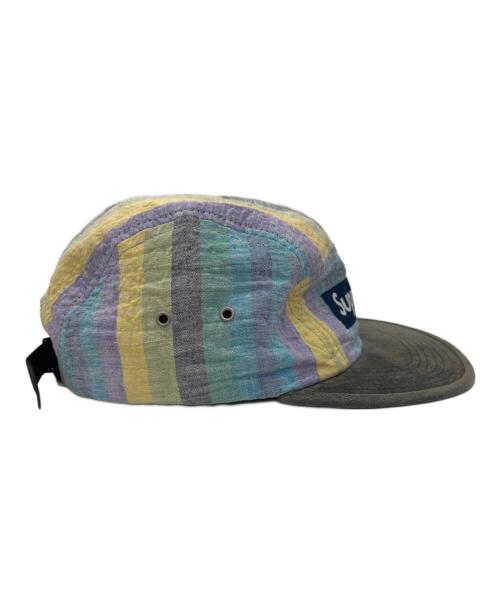 SUPREME（シュプリーム）Supreme (シュプリーム) striped linen suede canp cap マルチカラーの古着・服飾アイテム