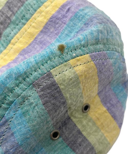 SUPREME（シュプリーム）Supreme (シュプリーム) striped linen suede canp cap マルチカラーの古着・服飾アイテム