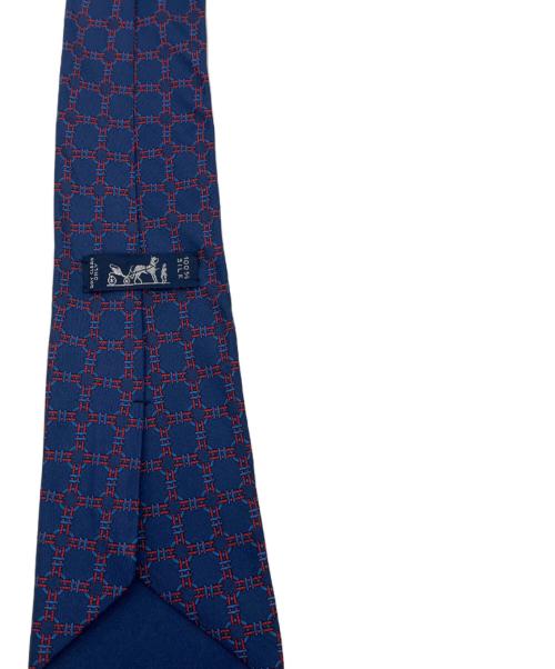 HERMES（エルメス）HERMES (エルメス) シルクネクタイ ネイビー×レッド サイズ:-の古着・服飾アイテム