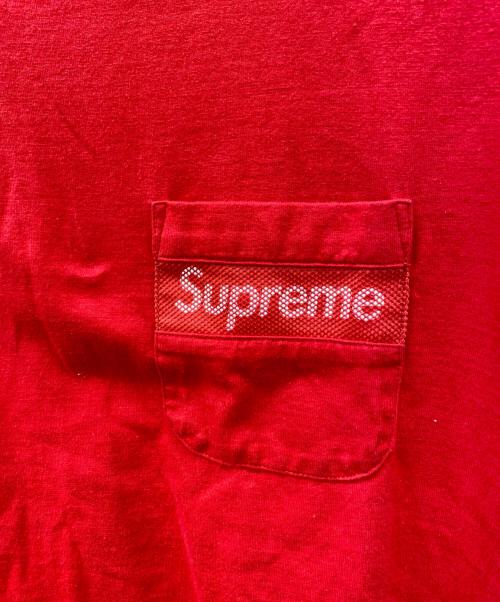 SUPREME（シュプリーム）SUPREME (シュプリーム) Mesh Stripe Pocket Tee レッド サイズ:Mの古着・服飾アイテム