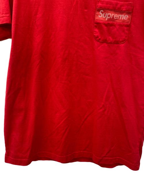 SUPREME（シュプリーム）SUPREME (シュプリーム) Mesh Stripe Pocket Tee レッド サイズ:Mの古着・服飾アイテム
