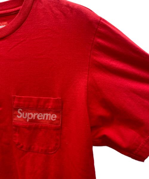 SUPREME（シュプリーム）SUPREME (シュプリーム) Mesh Stripe Pocket Tee レッド サイズ:Mの古着・服飾アイテム