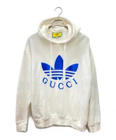 GUCCI アディダス コラボ パーカー ホワイト　タグ付き GUCCI adidas パーカー グッチ アディダス GUCCI x ADIDAS 半袖