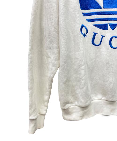 GUCCI（グッチ）GUCCI (グッチ) adidas (アディダス) トレフォイルロゴパーカー ホワイト×ブルー サイズ:xsの古着・服飾アイテム