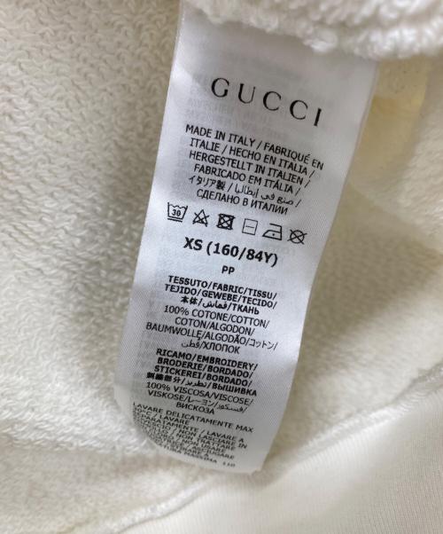 GUCCI（グッチ）GUCCI (グッチ) adidas (アディダス) トレフォイルロゴパーカー ホワイト×ブルー サイズ:xsの古着・服飾アイテム