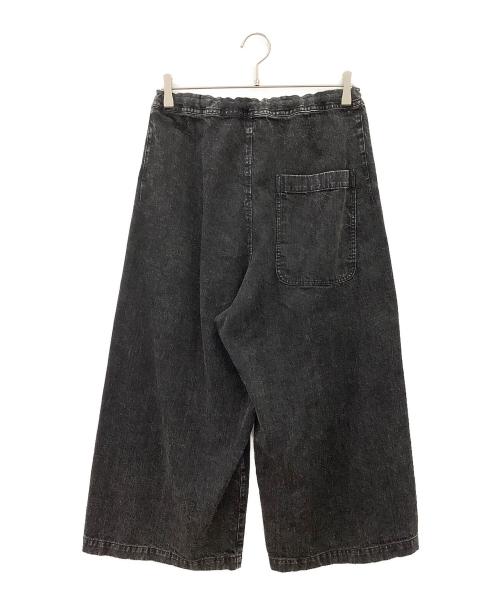 Y's（ワイズ）Y's (ワイズ) 8OZ BLEACHED DENIM FRONT TUCKED WIDE PANTS ブラック サイズ:1の古着・服飾アイテム