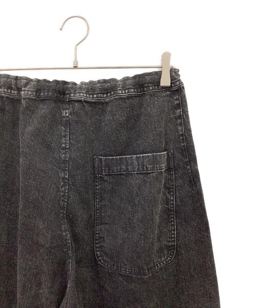 Y's（ワイズ）Y's (ワイズ) 8OZ BLEACHED DENIM FRONT TUCKED WIDE PANTS ブラック サイズ:1の古着・服飾アイテム
