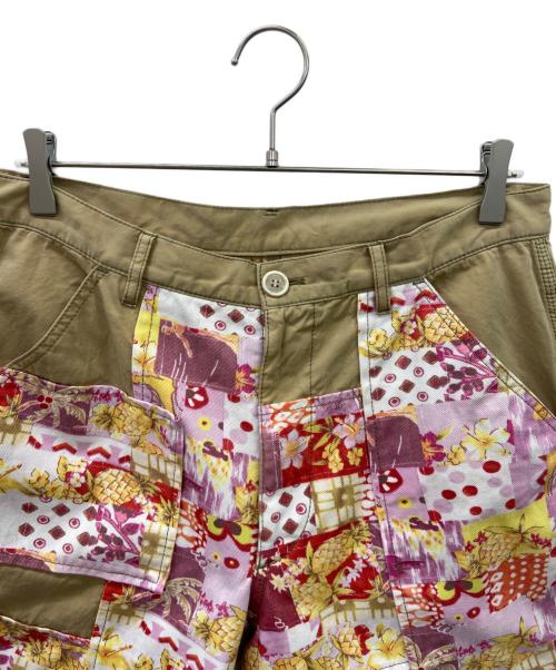 COMME des GARCONS SHIRT（コムデギャルソンシャツ）COMME des GARCONS SHIRT (コムデギャルソンシャツ) floral patchwork trousers pants ベージュ×ピンク サイズ:Mの古着・服飾アイテム