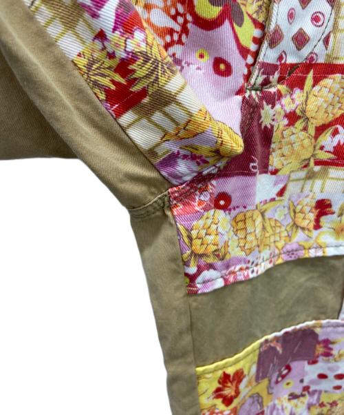 COMME des GARCONS SHIRT（コムデギャルソンシャツ）COMME des GARCONS SHIRT (コムデギャルソンシャツ) floral patchwork trousers pants ベージュ×ピンク サイズ:Mの古着・服飾アイテム