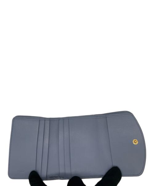 Chloe（クロエ）Chloe (クロエ) 3つ折り財布 ブルーの古着・服飾アイテム