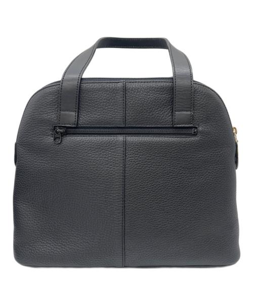 Burberry's（バーバリー）Burberry's (バーバリーズ) レザーハンドバッグ ブラック×ゴールドの古着・服飾アイテム