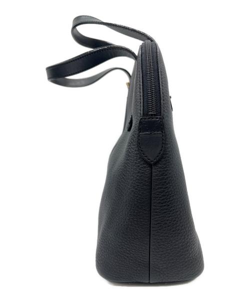 Burberry's（バーバリー）Burberry's (バーバリーズ) レザーハンドバッグ ブラック×ゴールドの古着・服飾アイテム