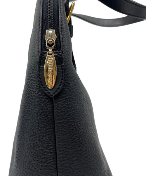 Burberry's（バーバリー）Burberry's (バーバリーズ) レザーハンドバッグ ブラック×ゴールドの古着・服飾アイテム