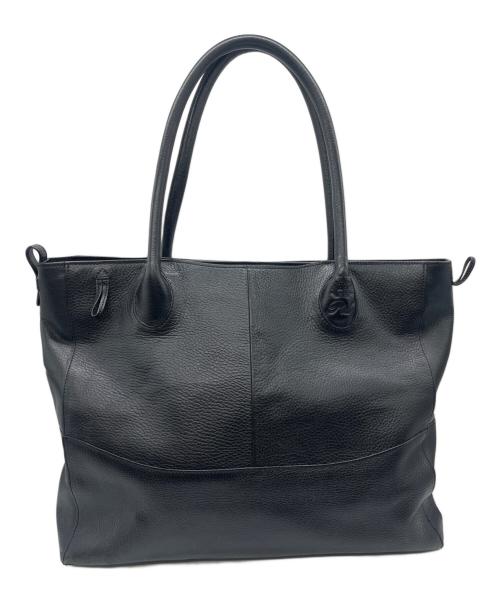 PID（ピーアイディー）PID (ピーアイディー) レザートートバッグ ブラックの古着・服飾アイテム