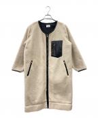 siroシロ）の古着「ボアロングジャケット」｜ベージュ×ブラック