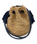 LUDLOWラドロー）の古着「カゴバッグ」｜ベージュ×ネイビー