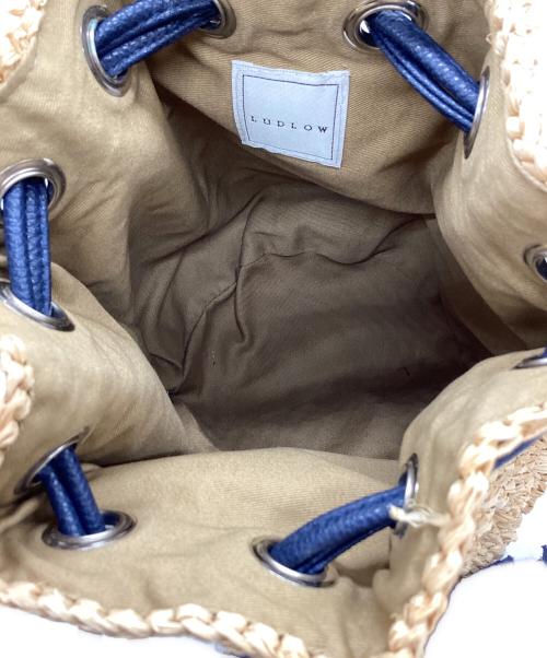 LUDLOW（ラドロー）LUDLOW (ラドロー) カゴバッグ ベージュ×ネイビーの古着・服飾アイテム
