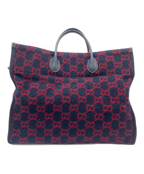 GUCCI（グッチ）GUCCI (グッチ) 2WAYバッグ ブラック×レッドの古着・服飾アイテム