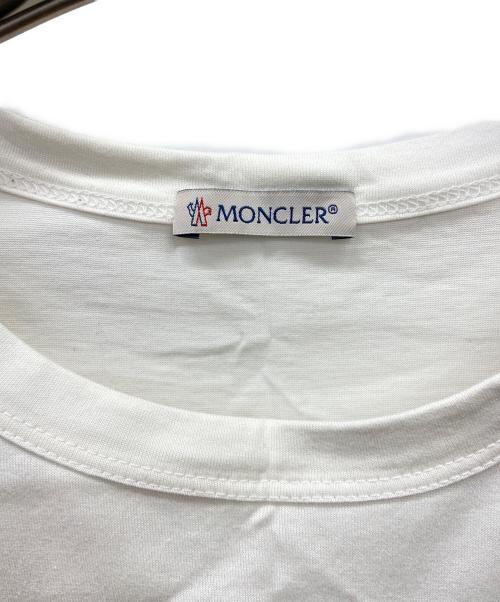 MONCLER（モンクレール）MONCLER (モンクレール) 半袖カットソー ホワイト×レッド サイズ:-の古着・服飾アイテム