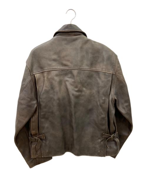 INDIANA JONES（インディアナジョーンズ）INDIANA JONES (インディアナジョーンズ) レザージャケット ブラウン サイズ:Lの古着・服飾アイテム