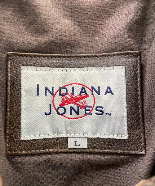 INDIANA JONES（インディアナジョーンズ）INDIANA JONES (インディアナジョーンズ) レザージャケット ブラウン サイズ:Lの古着・服飾アイテム