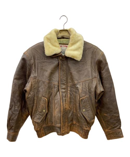 FLIGHT EQUIPMENT（フライト イクイップメント）FLIGHT EQUIPMENT (フライト イクイップメント) レザージャケット ブラウン サイズ:Lの古着・服飾アイテム