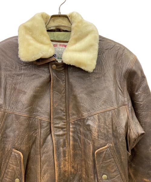 FLIGHT EQUIPMENT（フライト イクイップメント）FLIGHT EQUIPMENT (フライト イクイップメント) レザージャケット ブラウン サイズ:Lの古着・服飾アイテム