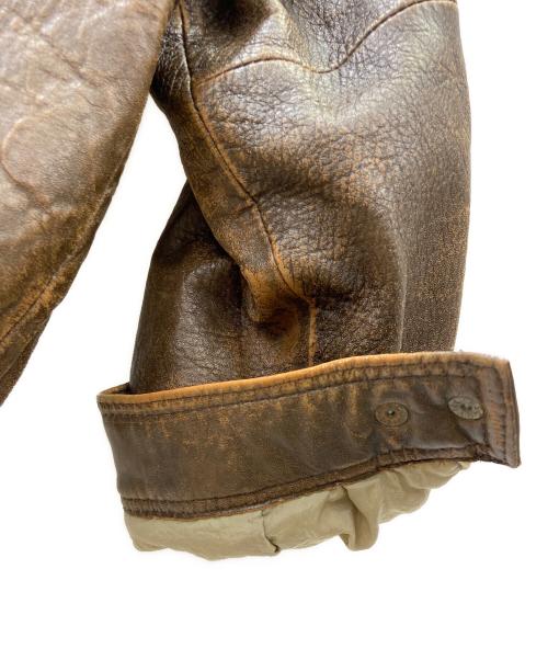 FLIGHT EQUIPMENT（フライト イクイップメント）FLIGHT EQUIPMENT (フライト イクイップメント) レザージャケット ブラウン サイズ:Lの古着・服飾アイテム