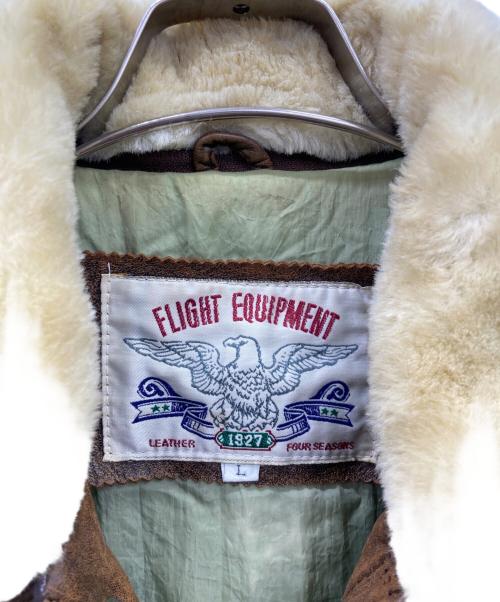 FLIGHT EQUIPMENT（フライト イクイップメント）FLIGHT EQUIPMENT (フライト イクイップメント) レザージャケット ブラウン サイズ:Lの古着・服飾アイテム
